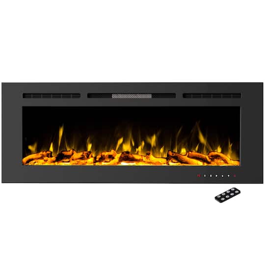 Hastings Home 60&#x22; Black Wall Mount Electric Fireplace